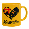 Ceramic coffee mug yellow, 330ml