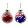 Transparent Christmas tree ball ornament with red filling 8cm