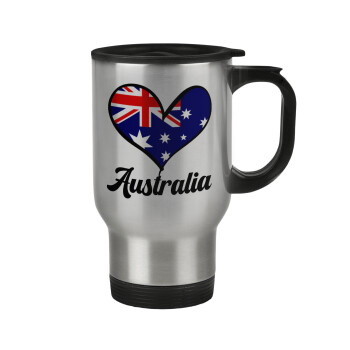 Australia flag, Κούπα ταξιδιού ανοξείδωτη με καπάκι, διπλού τοιχώματος (θερμό) 450ml