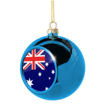 Australia flag, Χριστουγεννιάτικη μπάλα δένδρου Μπλε 8cm