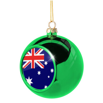 Australia flag, Green Christmas tree ornament ball 8cm