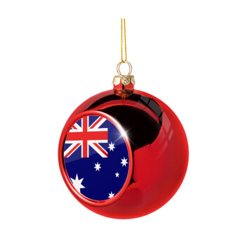 Australia flag, Χριστουγεννιάτικη μπάλα δένδρου Κόκκινη 8cm