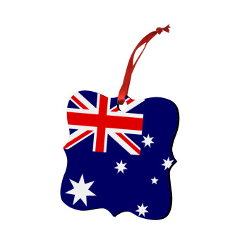 Australia flag, Χριστουγεννιάτικο στολίδι polygon ξύλινο 7.5cm