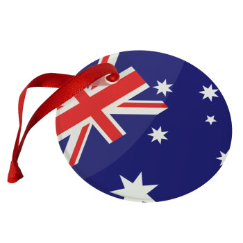 Australia flag, Χριστουγεννιάτικο στολίδι γυάλινο 9cm