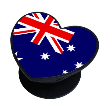 Australia flag, Phone Holders Stand  καρδιά Μαύρο Βάση Στήριξης Κινητού στο Χέρι