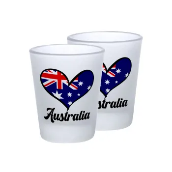 Australia flag, Σφηνοπότηρα γυάλινα 45ml του πάγου (2 τεμάχια)