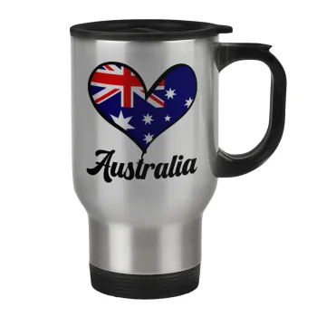 Australia flag, Stainless steel travel mug with lid, double wall 450ml