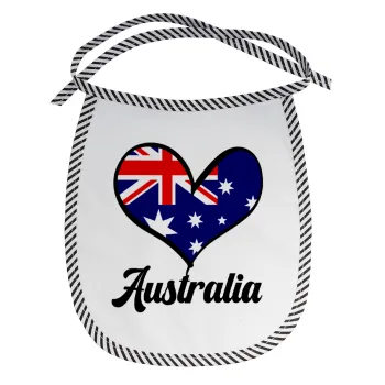 Australia flag, Σαλιάρα μωρού αλέκιαστη με κορδόνι Μαύρη