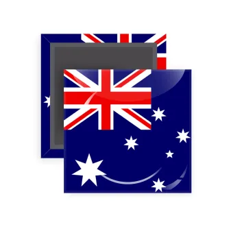 Australia flag, Μαγνητάκι ψυγείου τετράγωνο διάστασης 5x5cm