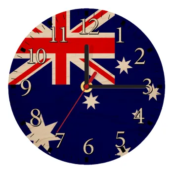 Australia flag, Ρολόι τοίχου ξύλινο plywood (20cm)