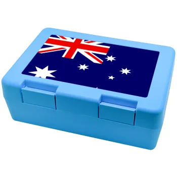 Australia flag, Children's cookie container LIGHT BLUE 185x128x65mm (BPA free plastic)