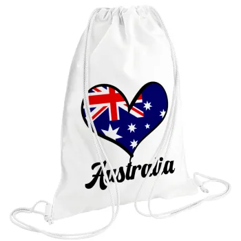 Australia flag, Backpack pouch GYMBAG white (28x40cm)