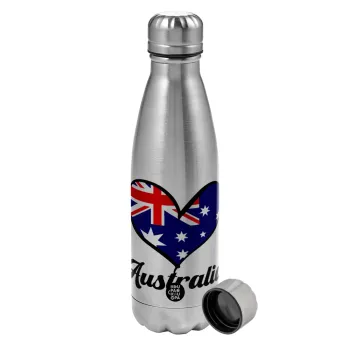 Australia flag, Metallic water bottle, stainless steel, 750ml