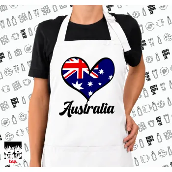 Australia flag, Ποδιά μακριά Σεφ ολόσωμη με τσέπες white (ΕΝΗΛΙΚΩΝ)