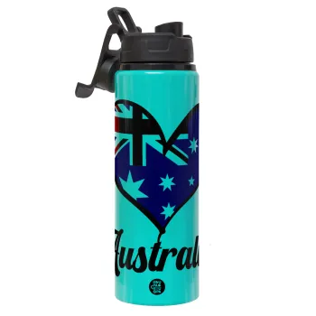 Australia flag, Μεταλλικό παγούρι νερού με καπάκι ασφαλείας, αλουμινίου 850ml