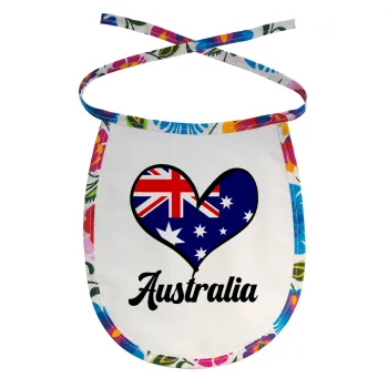 Australia flag, Σαλιάρα μωρού αλέκιαστη με κορδόνι Χρωματιστή