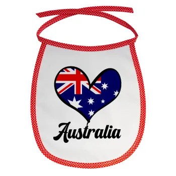 Australia flag, Σαλιάρα μωρού αλέκιαστη με κορδόνι Κόκκινη