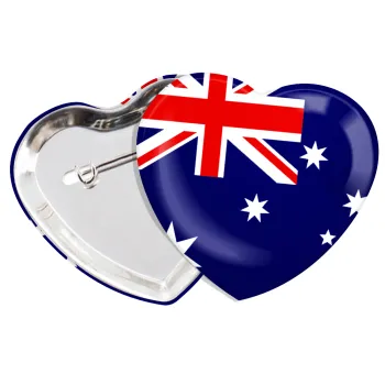 Australia flag, Κονκάρδα παραμάνα καρδιά (57x52mm)