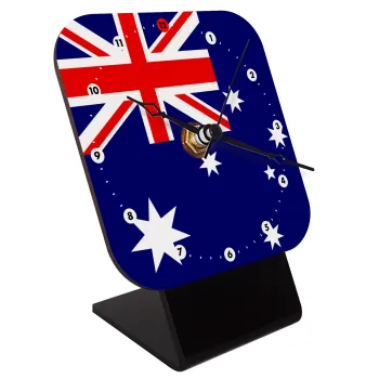 Australia flag, Quartz Wooden table clock with hands (10cm)