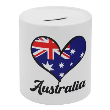 Australia flag, Κουμπαράς πορσελάνης με τάπα