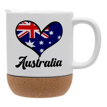 Australia flag, Κούπα, κεραμική με βάση φελού και καπάκι (ΜΑΤ), 330ml