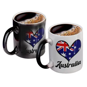 Australia flag, Κούπα Μαγική, κεραμική, 330ml που αλλάζει χρώμα με το ζεστό ρόφημα