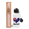 Easter Set, metallic aluminum bottle (500ml) & aromatic flat Easter candle (30cm) (PINK)
