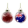 Transparent Christmas tree ball ornament with red filling 8cm