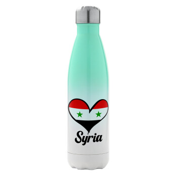 Syria flag, Metal mug thermos Green/White (Stainless steel), double wall, 500ml