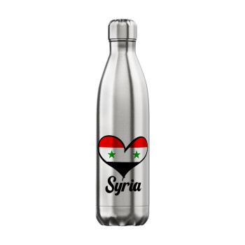 Syria flag, Μεταλλικό παγούρι θερμός Inox (Stainless steel), διπλού τοιχώματος, 750ml