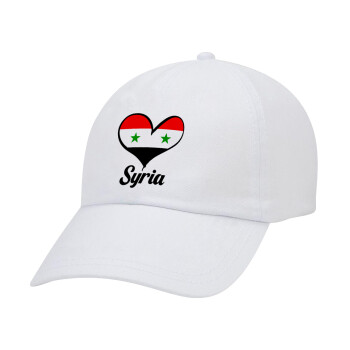 Syria flag, Καπέλο Ενηλίκων Baseball Λευκό 5-φύλλο (POLYESTER, ΕΝΗΛΙΚΩΝ, UNISEX, ONE SIZE)