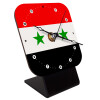 Syria flag, Επιτραπέζιο ρολόι ξύλινο με δείκτες (10cm)