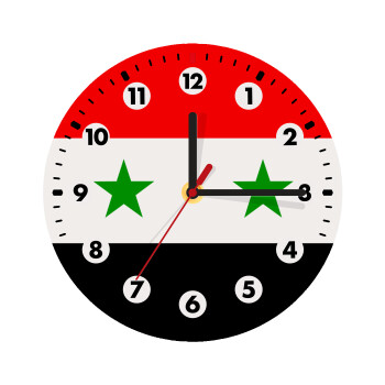 Syria flag, Ρολόι τοίχου ξύλινο (20cm)