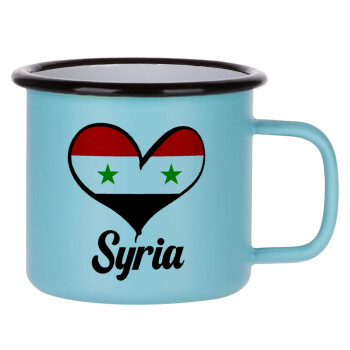 Syria flag, Κούπα Μεταλλική εμαγιέ ΜΑΤ σιέλ 360ml