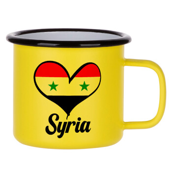 Syria flag, Κούπα Μεταλλική εμαγιέ ΜΑΤ Κίτρινη 360ml