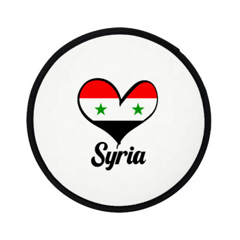 Syria flag, Βεντάλια υφασμάτινη αναδιπλούμενη με θήκη (20cm)