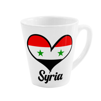 Syria flag, Κούπα Latte Λευκή, κεραμική, 300ml