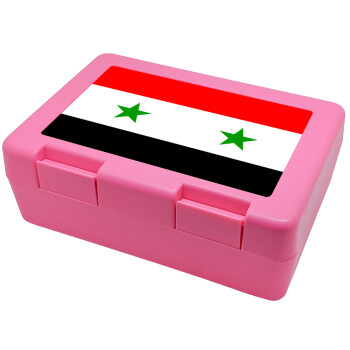 Syria flag, Παιδικό δοχείο κολατσιού ΡΟΖ 185x128x65mm (BPA free πλαστικό)