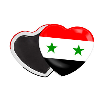 Syria flag, Μαγνητάκι καρδιά (57x52mm)