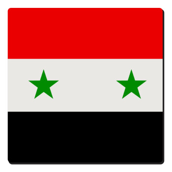 Syria flag, Τετράγωνο μαγνητάκι ξύλινο 6x6cm