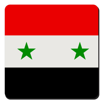 Syria flag, Τετράγωνο μαγνητάκι ξύλινο 9x9cm