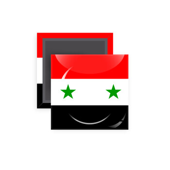 Syria flag, Μαγνητάκι ψυγείου τετράγωνο διάστασης 5x5cm