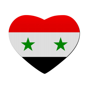 Syria flag, Mousepad heart 23x20cm