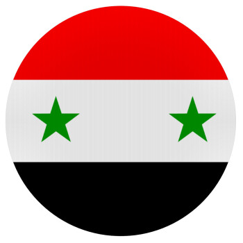 Syria flag, Mousepad Στρογγυλό 20cm