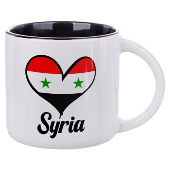 Syria flag, Κούπα κεραμική 400ml Λευκή/Μαύρη