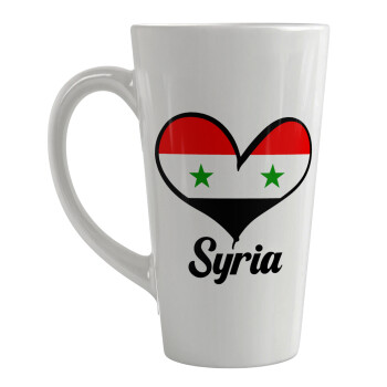 Syria flag, Κούπα κωνική Latte Μεγάλη, κεραμική, 450ml