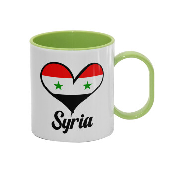 Syria flag, Κούπα (πλαστική) (BPA-FREE) Polymer Πράσινη για παιδιά, 330ml