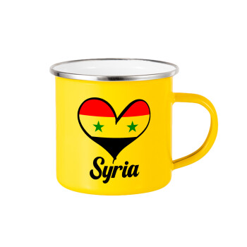 Syria flag, Κούπα Μεταλλική εμαγιέ Κίτρινη 360ml