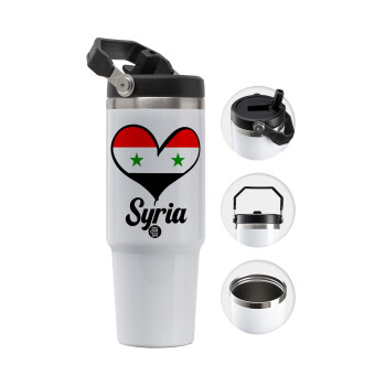 Syria flag, Θερμός Ανοξείδωτο 30oz με χερούλι