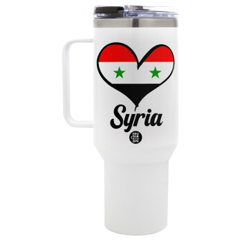 Syria flag, Mega Tumbler με καπάκι, διπλού τοιχώματος (θερμό) 1,2L
